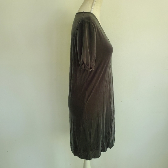 Dolan Left Coast Collection | Anthropologie Dark Gray Cupro Dress - Picture 8 of 10